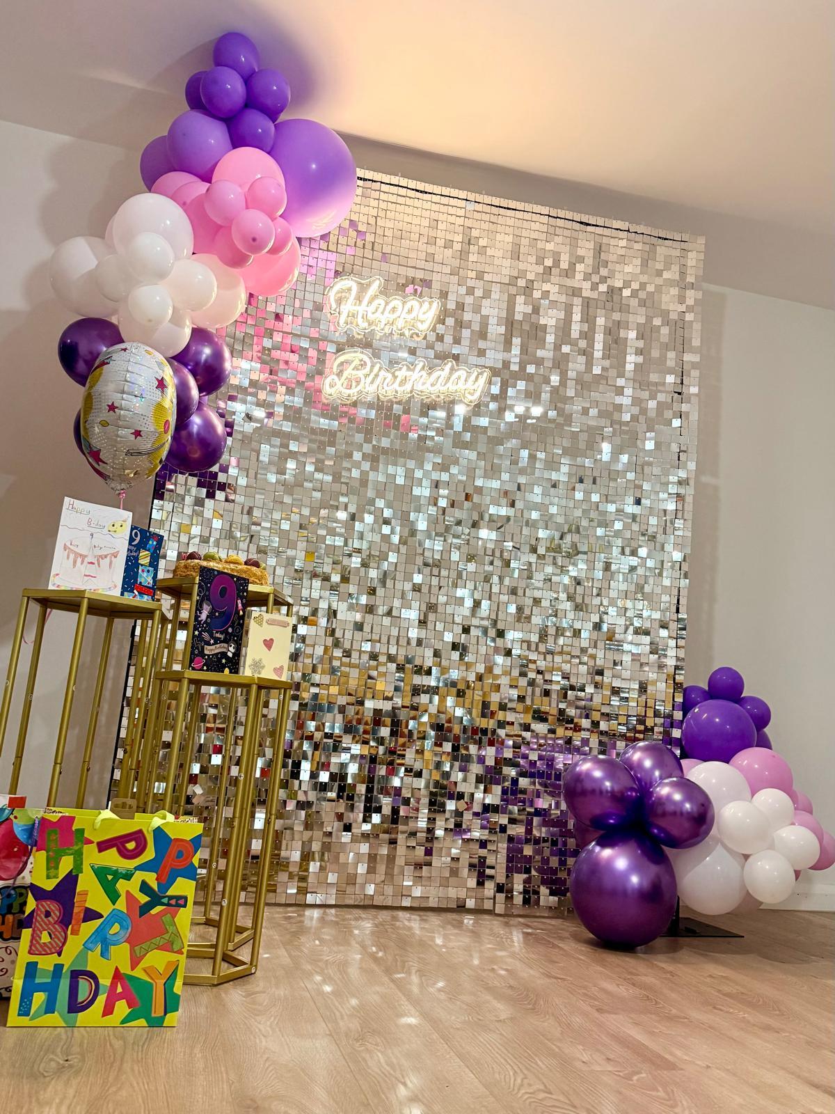 Silver shimmer wall